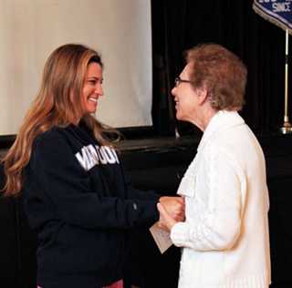 Dr. Kristi Funk reunites with her favorite Marymount teacher, Sr. Margaret McKenna