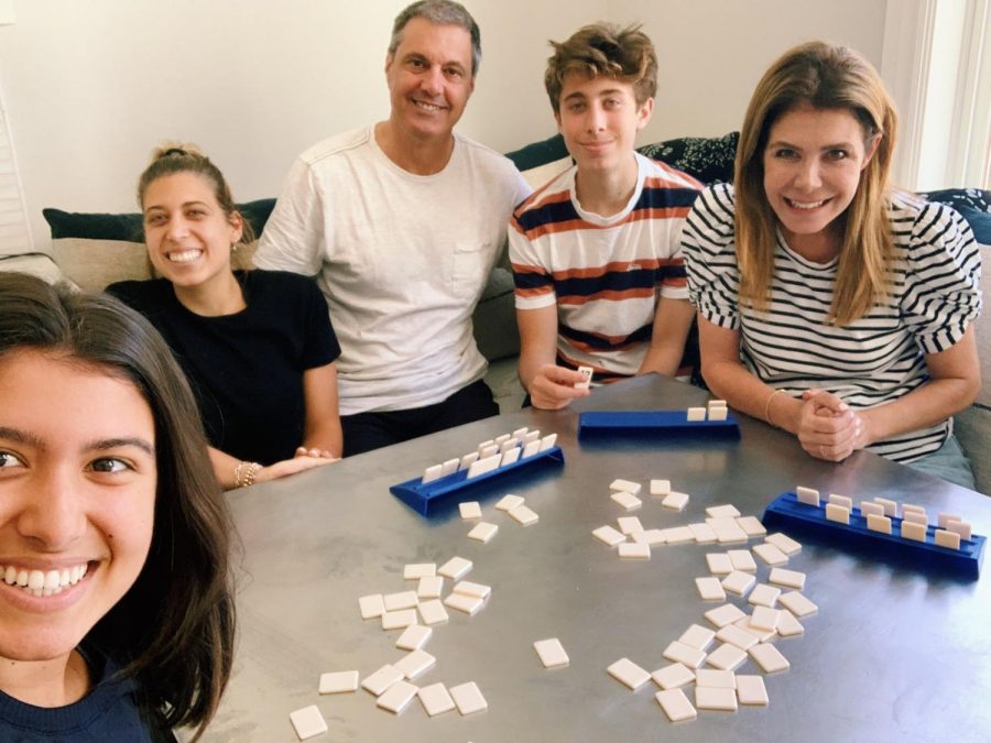 A photo of Allies family doing their favorite quarantine activity: playing rummikub. Courtesy of Allie Longo 20