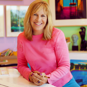 Jane Gottlieb poses for Curbed Magazine in a showcase of her home and art. 