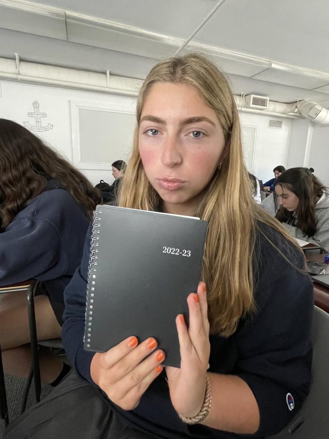Amelia with her trusty planner!
