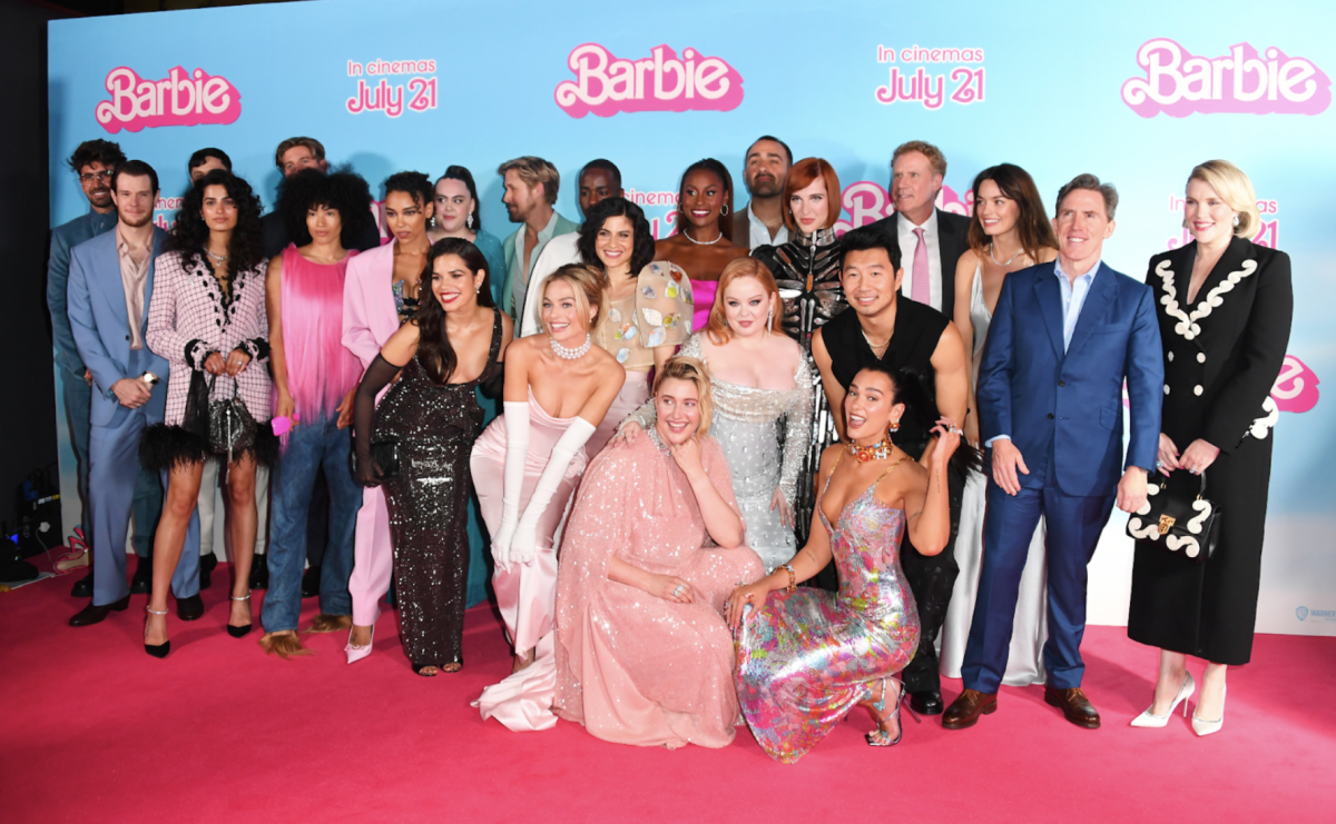 Greta Gerwig with the cast of the Barbie movie. Photo courtesy of BuzzFeed