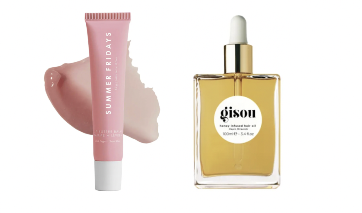 Two of Allure’s “Best of Beauty” awards to the Summer Fridays Lip Butter Balm and the Gisou Hair Oil (Courtesy of Summer Fridays and Gisou)