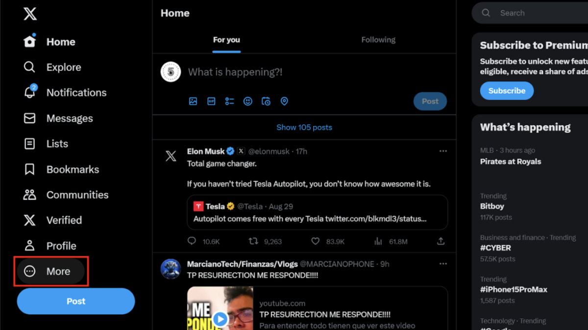 Twitter home page, including the For You feed. (Photo courtesy of Android Authority)

