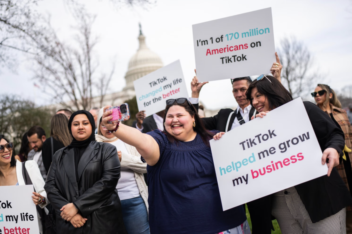 TikTok supporters in front of the U.S. capitol. Photo courtesy of ABC News