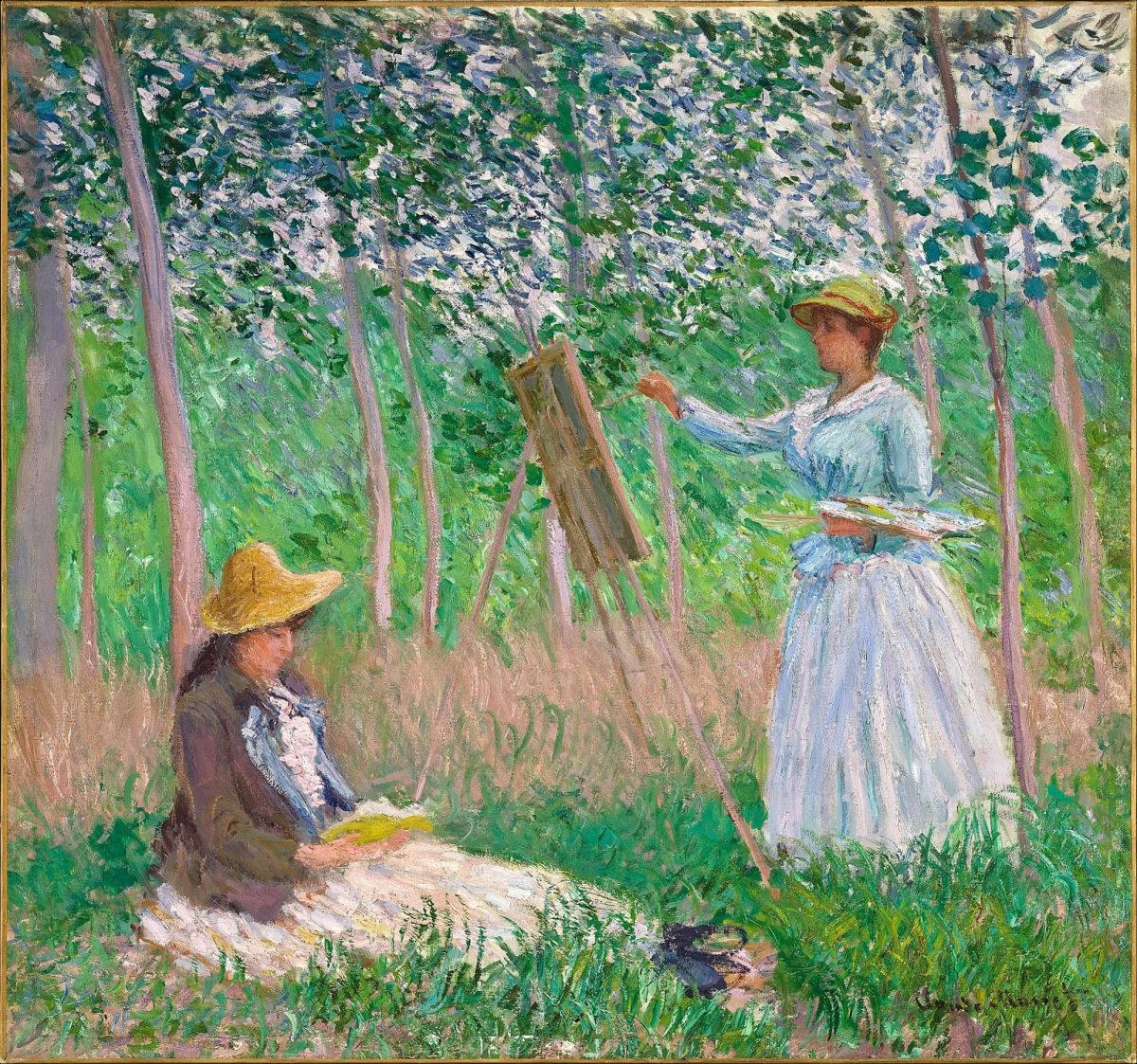 Claude Monet's painting of Blache Hoschedé-Monet in In the Woods of Giverny