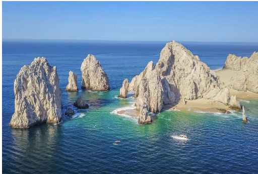 Lovers Beach, located in Cabo San Lucas, provides tourists a beautiful photo sight with clear waters; Courtesy of Baja